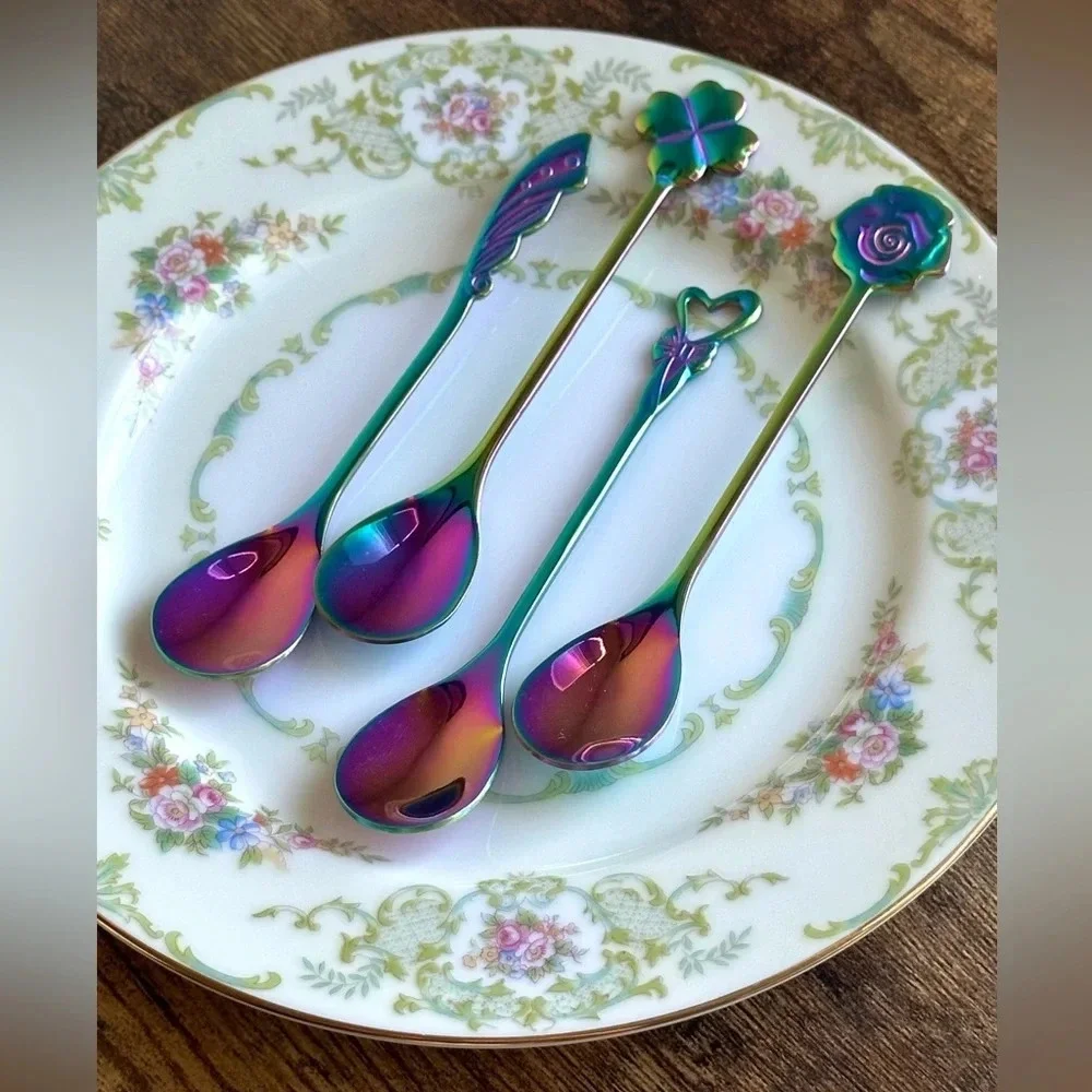 Rainbow Demitasse Spoons - Coffee/Dessert Spoon Set